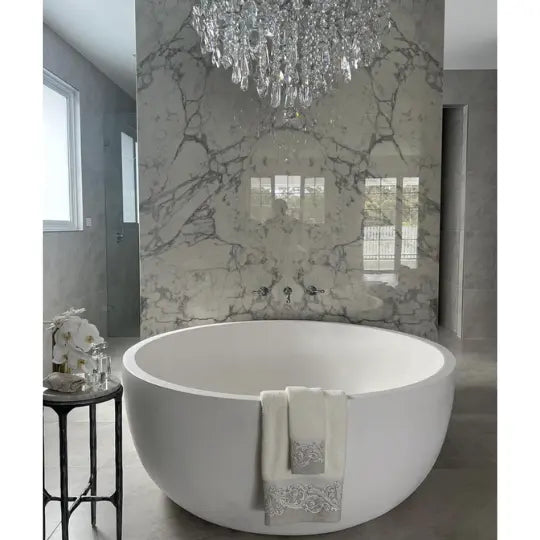 Romeo ROUND Stone Freestanding Bath 1350mm | 1500mm - various finishes PIETRA BIANCA
