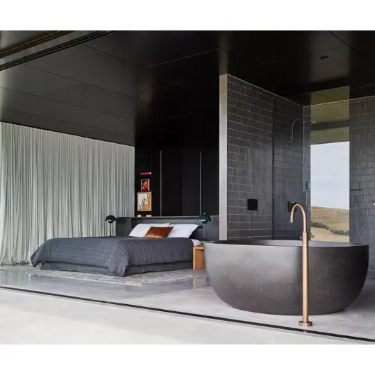 Romeo ROUND Stone Freestanding Bath 1350mm | 1500mm - various finishes PIETRA BIANCA