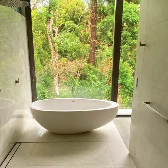 Whitney Freestanding Stone Bath - 1600mm | 1700mm | 1800mm - various finishes PIETRA BIANCA