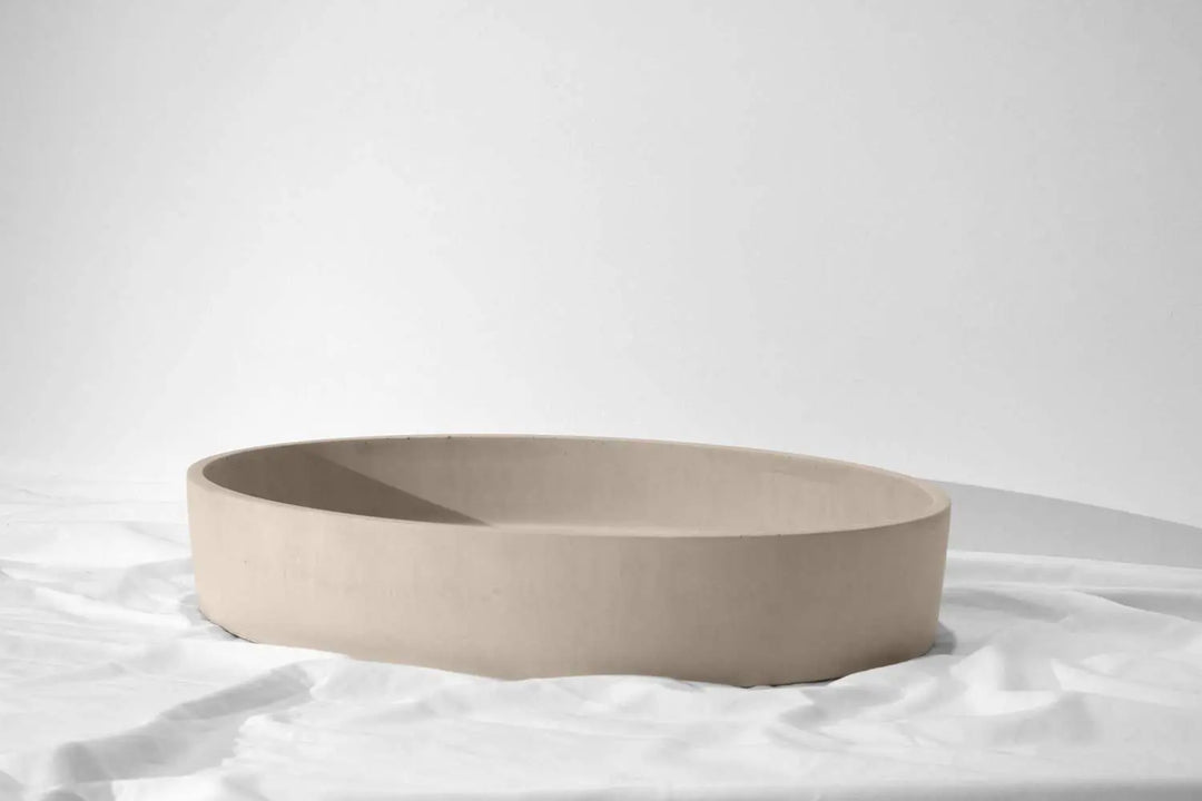 Oblong Concrete Basin Above Counter Concrete Republic
