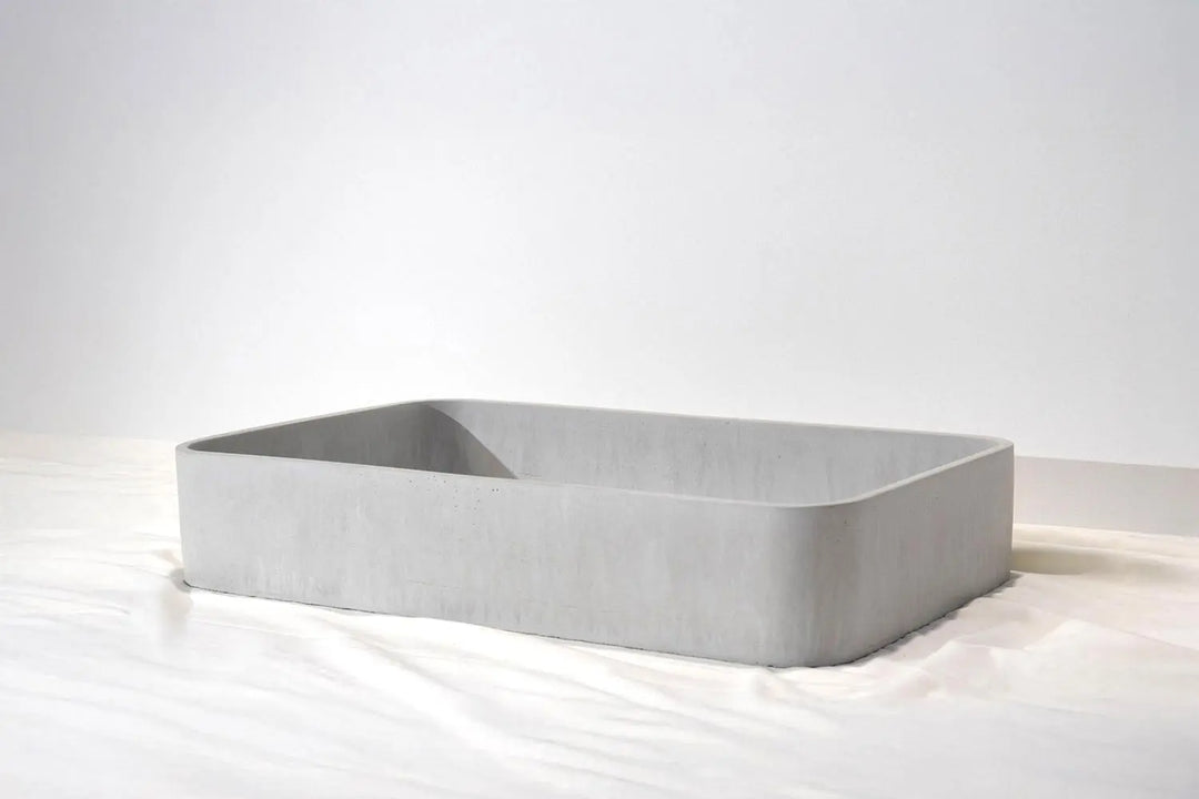 Rektangle Concrete Basin Above Counter Concrete Republic
