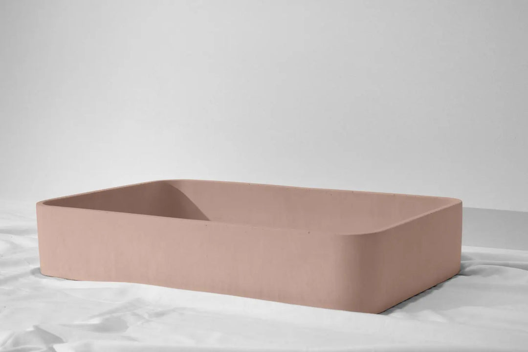 Rektangle Concrete Basin Above Counter Concrete Republic