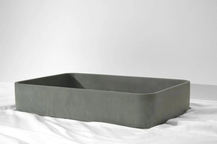 Rektangle Concrete Basin Above Counter Concrete Republic