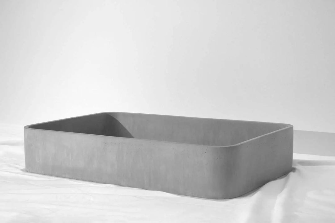 Rektangle Concrete Basin Above Counter Concrete Republic