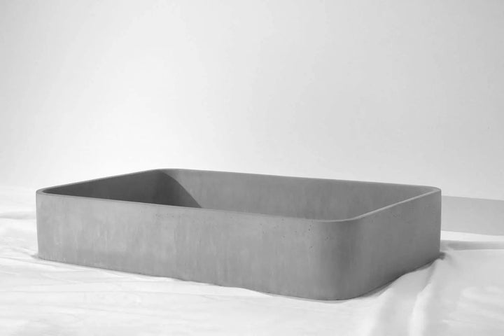 Rektangle Concrete Basin Above Counter Concrete Republic