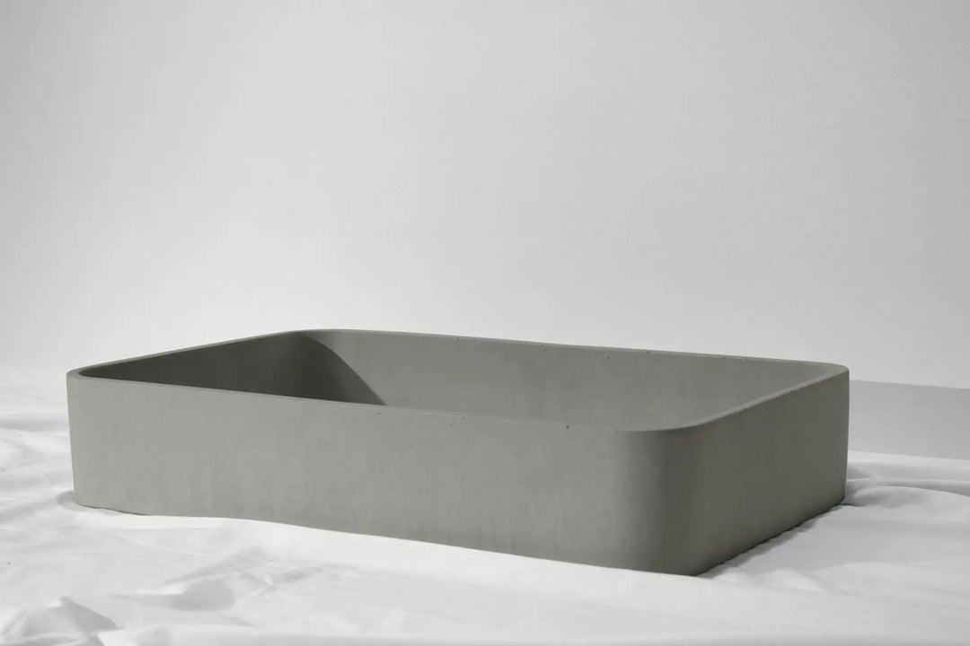 Rektangle Concrete Basin Above Counter Concrete Republic