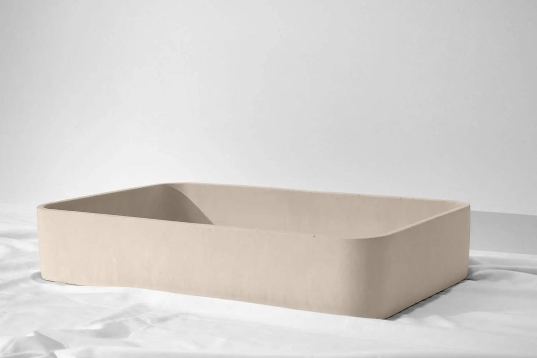 Rektangle Concrete Basin Above Counter Concrete Republic