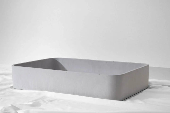 Rektangle Concrete Basin Above Counter Concrete Republic