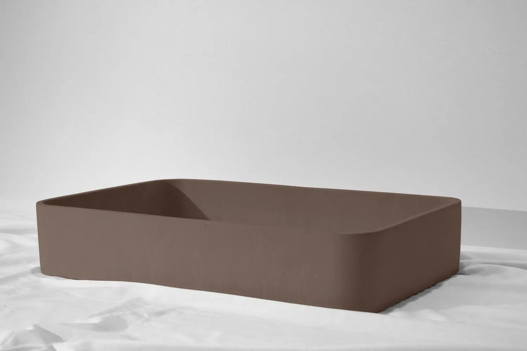 Rektangle Concrete Basin Above Counter Concrete Republic