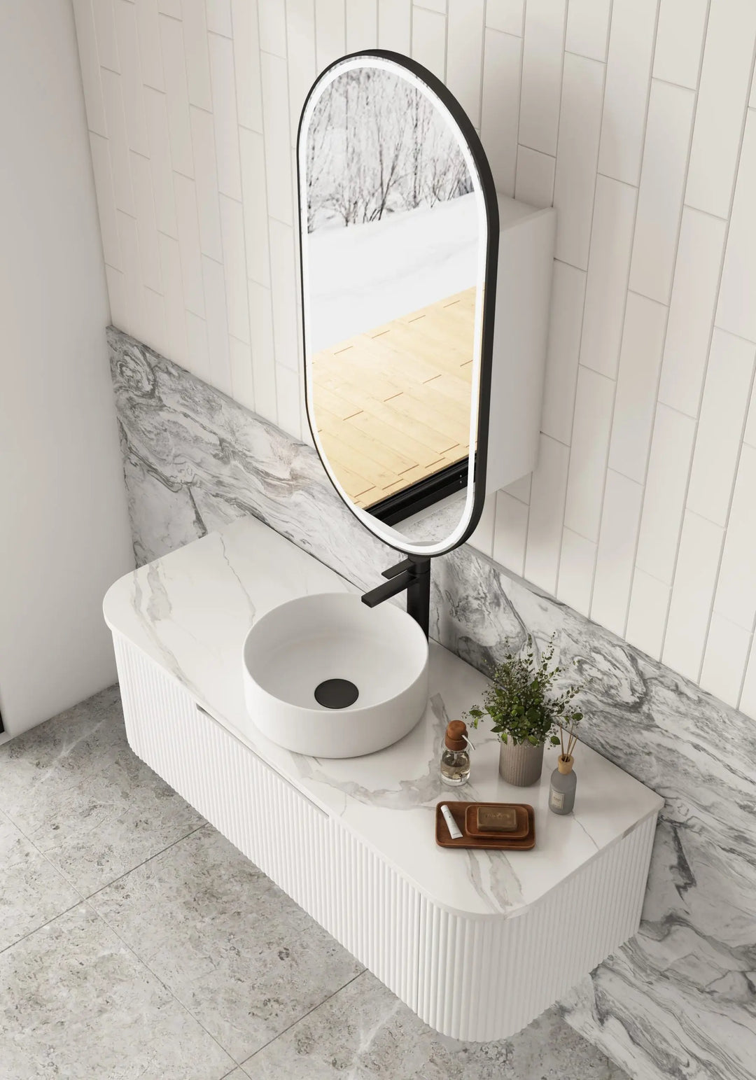 Beau Monde LED Shaving Cabinet with optional coloured frames Alex Group Aus