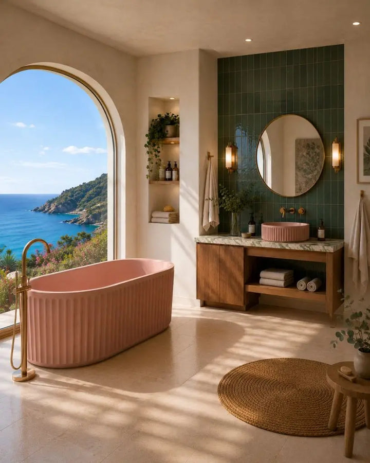 Briza Freestanding Cast Stone Bath 1700mm - various finishes PIETRA BIANCA