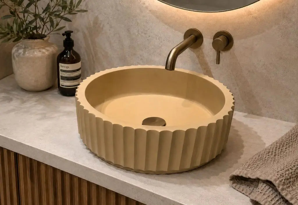 Briza Round Above Counter Stone Basin - various finishes PIETRA BIANCA