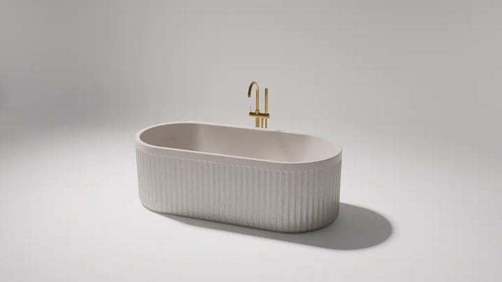 Briza Freestanding Cast Stone Bath 1700mm - various finishes PIETRA BIANCA