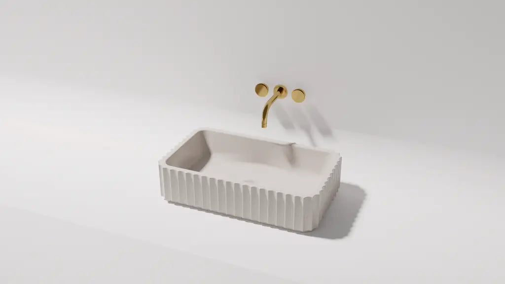 Briza Rectangle Above Counter Stone Basin - various finishes PIETRA BIANCA
