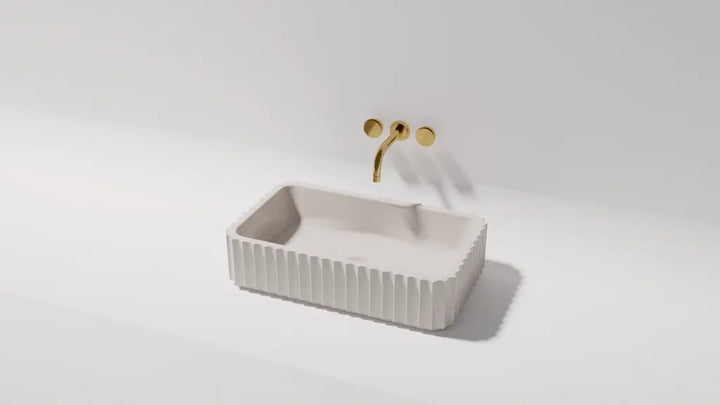 Briza Rectangle Above Counter Stone Basin - various finishes PIETRA BIANCA