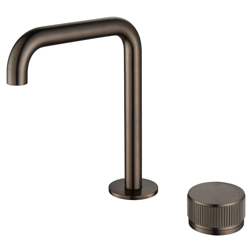Mica Fluted Soft-Square Hob Basin Mixer Set Bella Vista