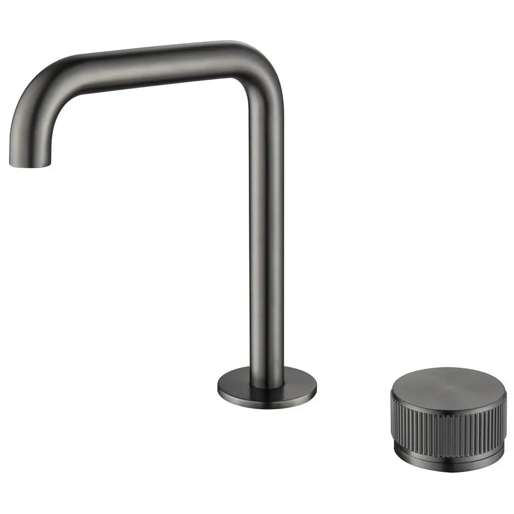 Mica Fluted Soft-Square Hob Basin Mixer Set Bella Vista