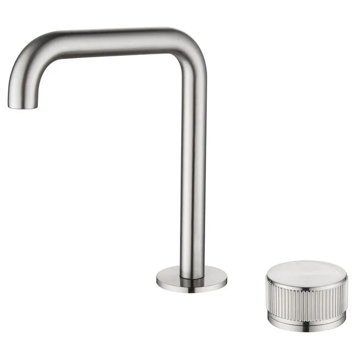 Mica Fluted Soft-Square Hob Basin Mixer Set Bella Vista