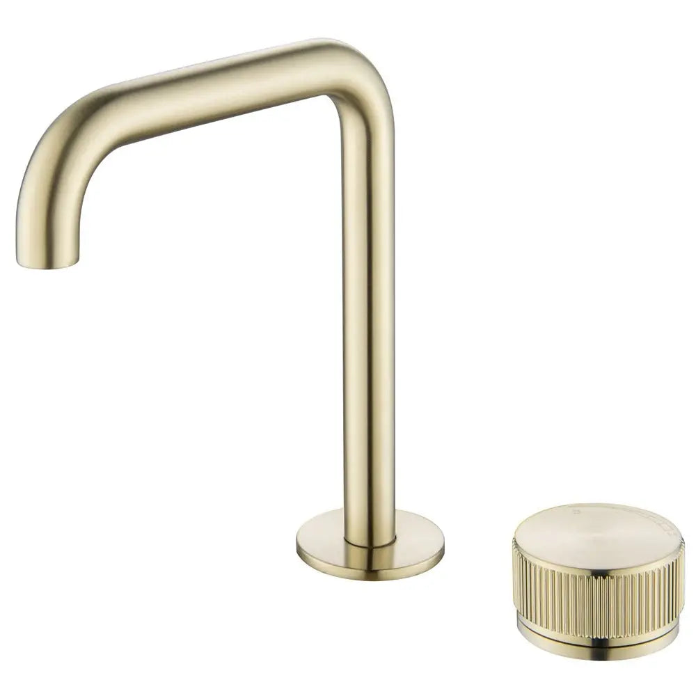 Mica Fluted Soft-Square Hob Basin Mixer Set Bella Vista