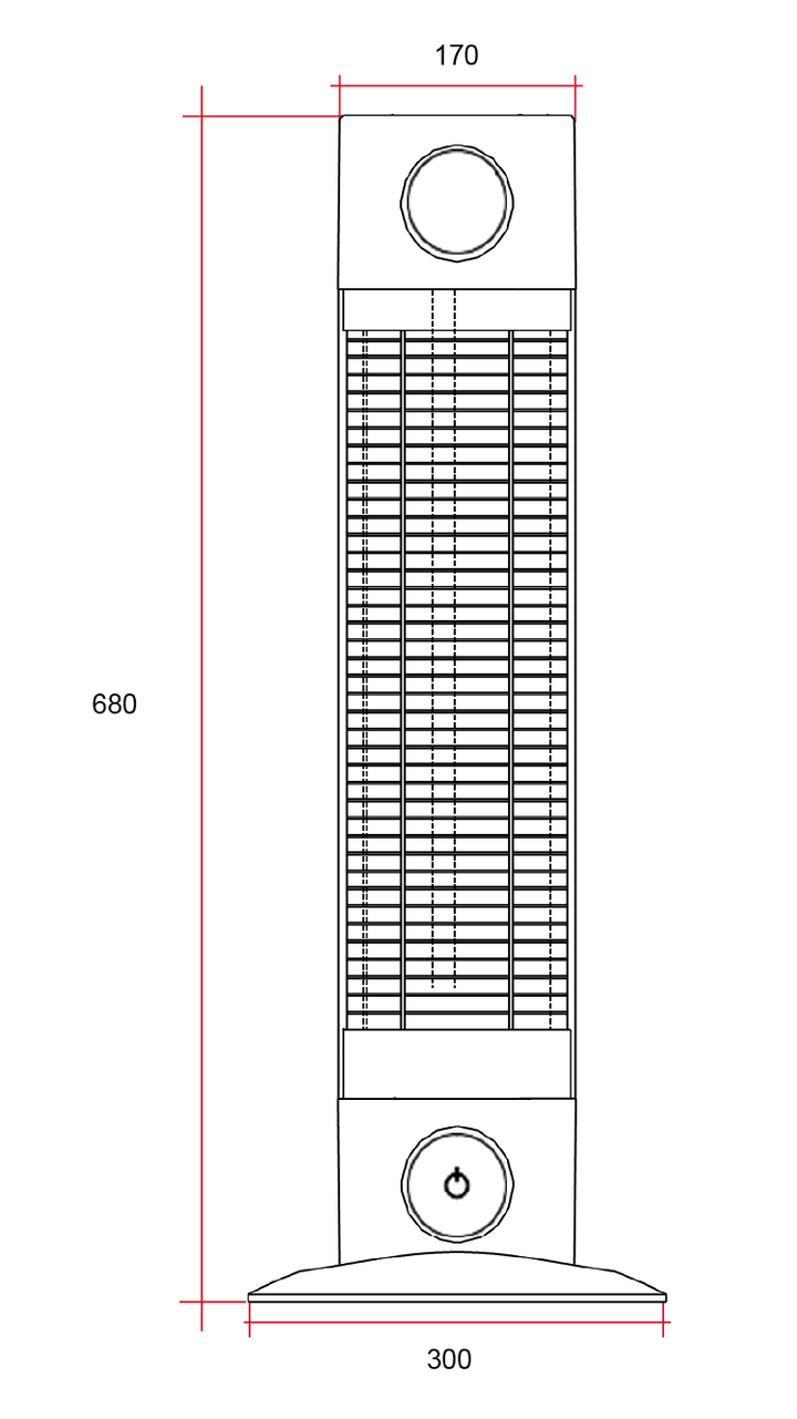 CO1200RB Cedar 1200W Mid-Wave Outdoor Heater Thermogroup