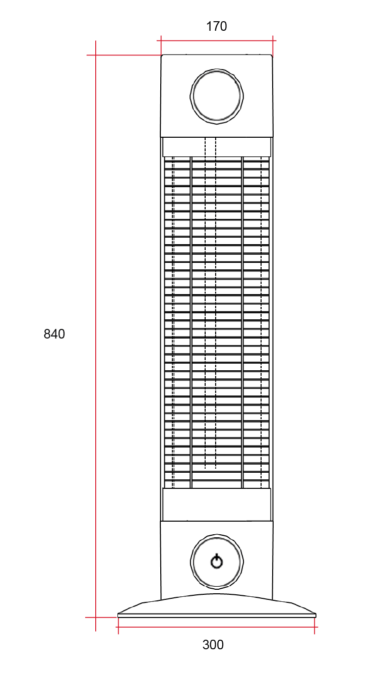 CO1800RB Cedar 1800W Mid-Wave Outdoor Heater Thermogroup