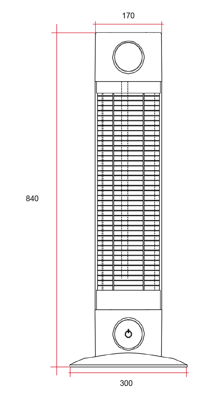 CO1800RB Cedar 1800W Mid-Wave Outdoor Heater Thermogroup