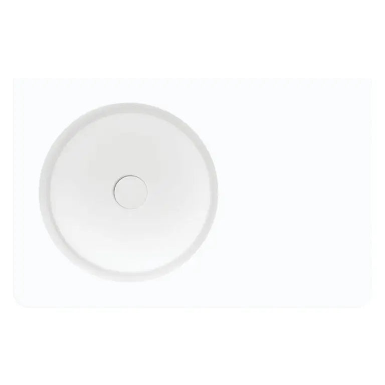 Encanto 700 Solid Surface Wall Basin, No Tap Hole, Left-Hand Bowl Fienza