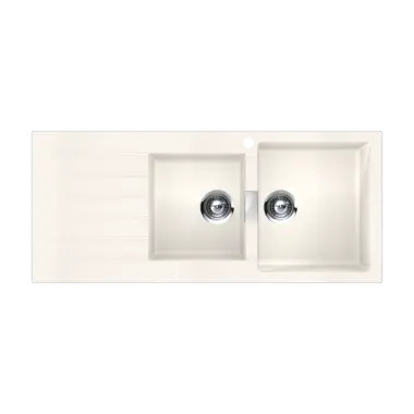 Schock White 1 &amp; 3/4 bowl Sink Abey