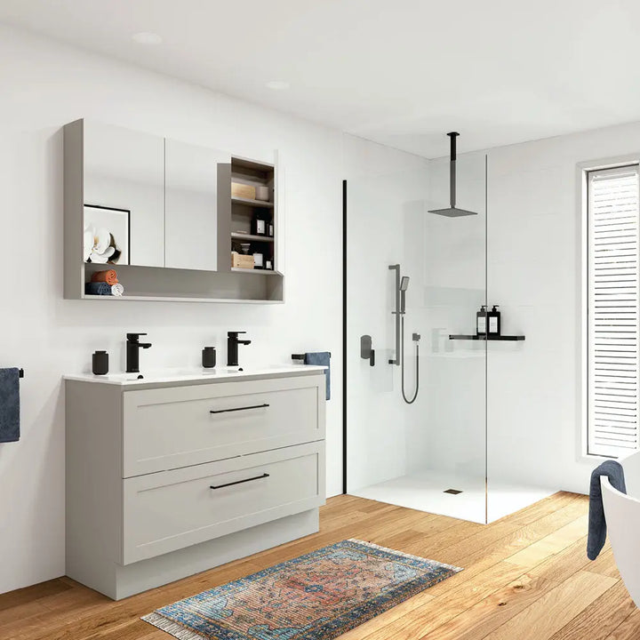 Aluca Display Shelf Mirror Cabinet 600, 750, 900, 1200, 1500 &amp; 1800mm Fienza
