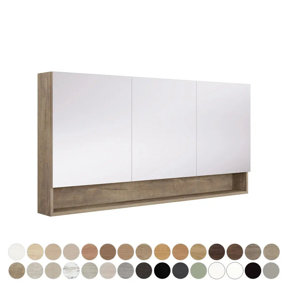 Aluca Display Shelf Mirror Cabinet 600, 750, 900, 1200, 1500 &amp; 1800mm Fienza