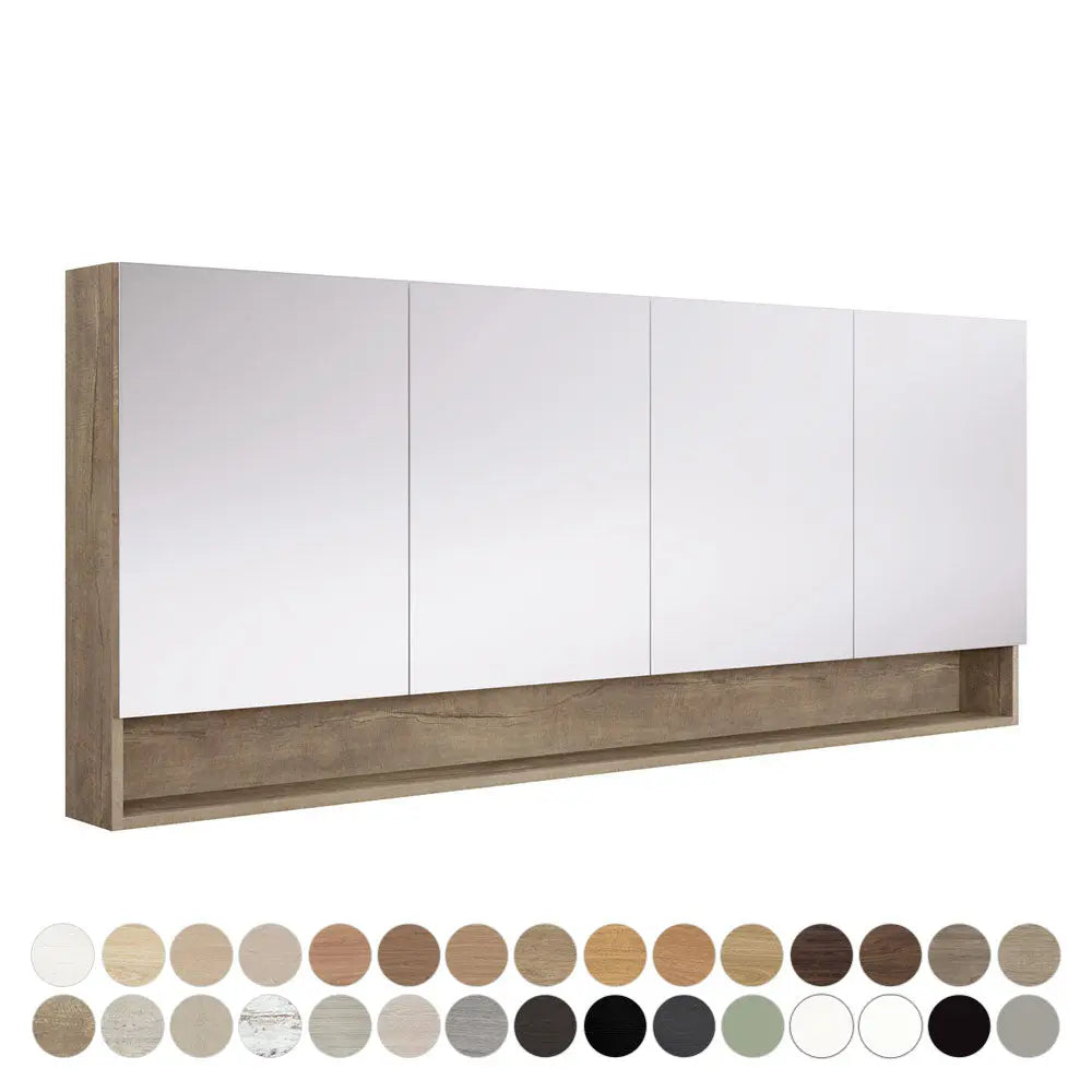 Aluca Display Shelf Mirror Cabinet 600, 750, 900, 1200, 1500 &amp; 1800mm Fienza