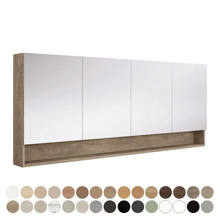 Aluca Display Shelf Mirror Cabinet 600, 750, 900, 1200, 1500 &amp; 1800mm Fienza