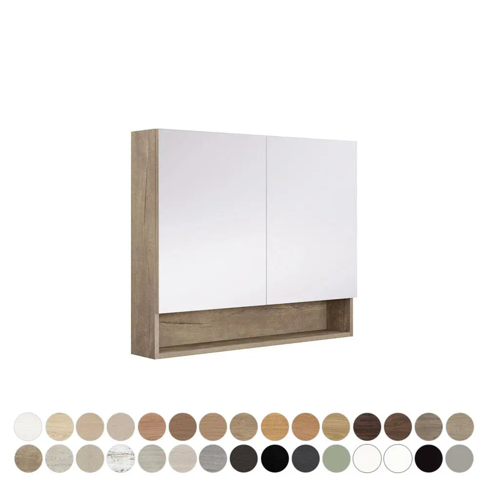 Aluca Display Shelf Mirror Cabinet 600, 750, 900, 1200, 1500 &amp; 1800mm Fienza