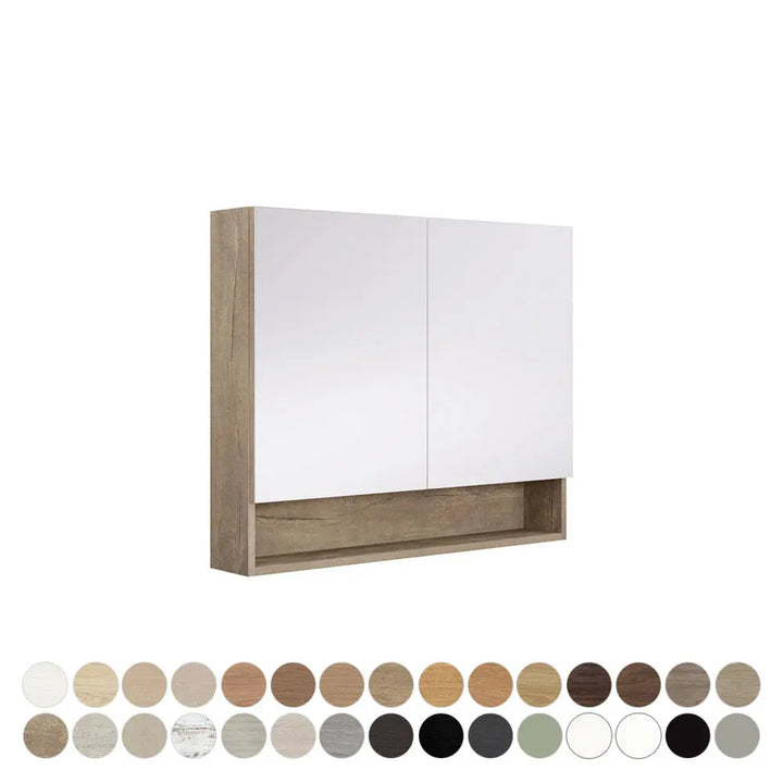 Aluca Display Shelf Mirror Cabinet 600, 750, 900, 1200, 1500 &amp; 1800mm Fienza