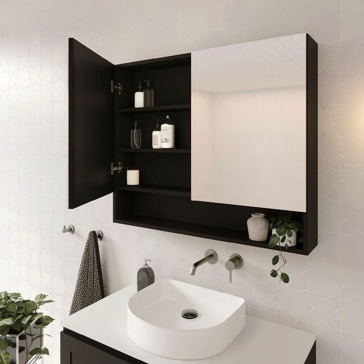 Aluca Display Shelf Mirror Cabinet 600, 750, 900, 1200, 1500 &amp; 1800mm Fienza