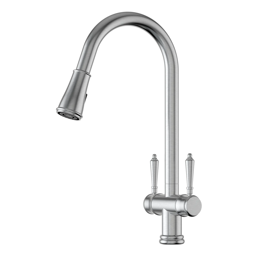 Xquisite Alfresco 316SS Twin Handle Sink Mixer with Pull Out Spray XpressFit by Suprema