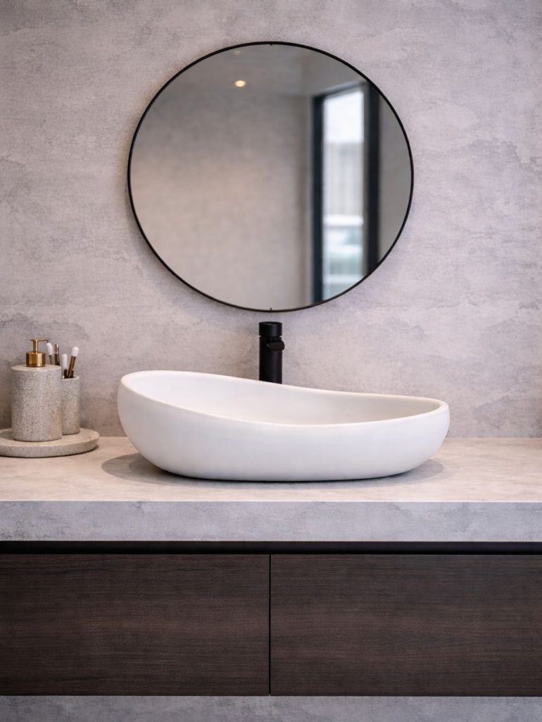 Eva Above Counter Stone Basin - various finishes - ON DISPLAY PIETRA BIANCA