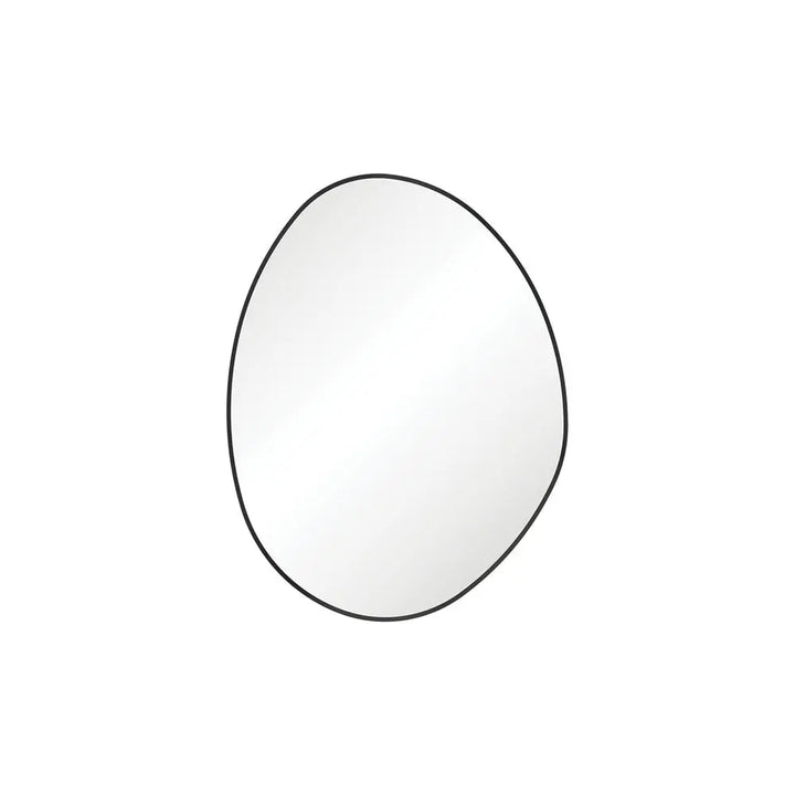 Pebble Matte Black Asymmetrical Framed Mirror, 700 x 920mm Fienza