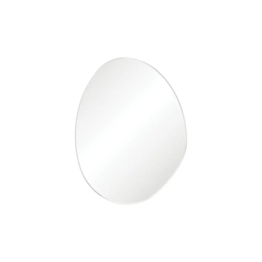Pebble Matte White Asymmetrical Framed Mirror, 700 x 920mm Fienza