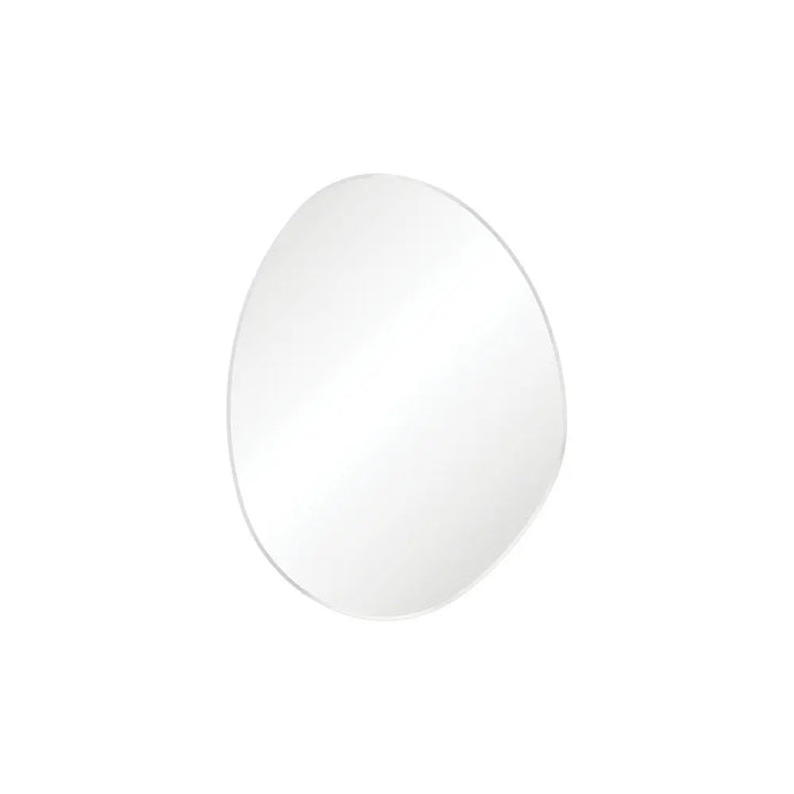 Pebble Matte White Asymmetrical Framed Mirror, 700 x 920mm Fienza