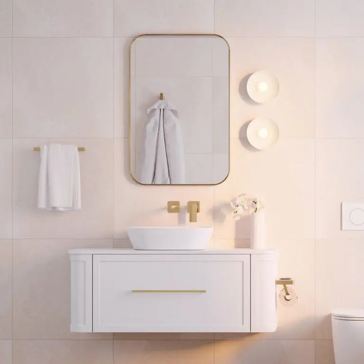 Tono Urban Brass Soft Square Framed Mirror, 600 x 900mm Fienza