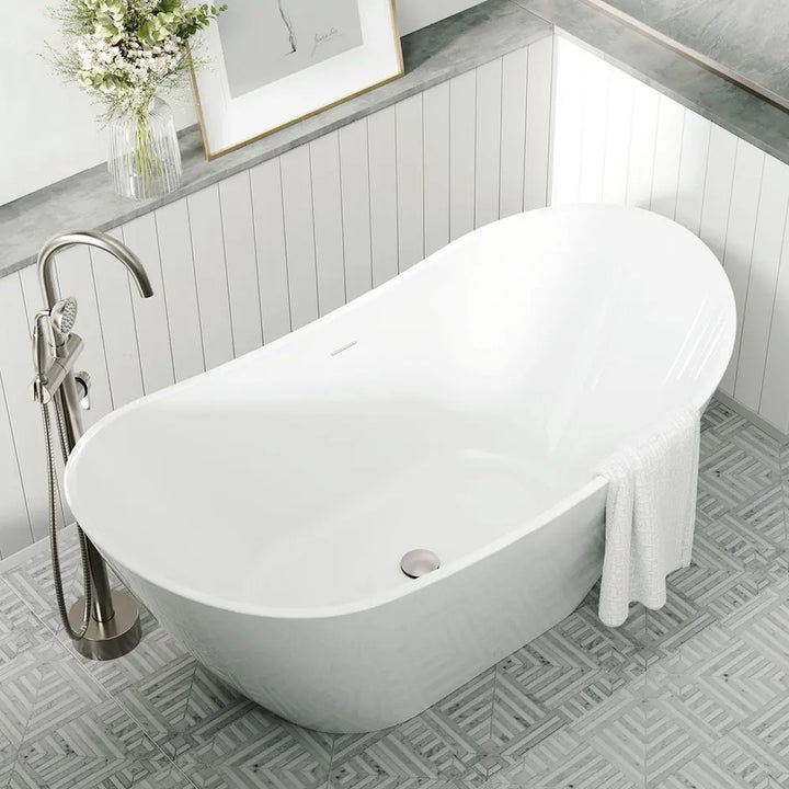 Paola Freestanding Acrylic Bath with Overflow, 1500mm Fienza
