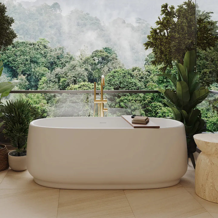 Eden Freestanding Bath with overflow - 1550 &amp; 1750mm Fienza