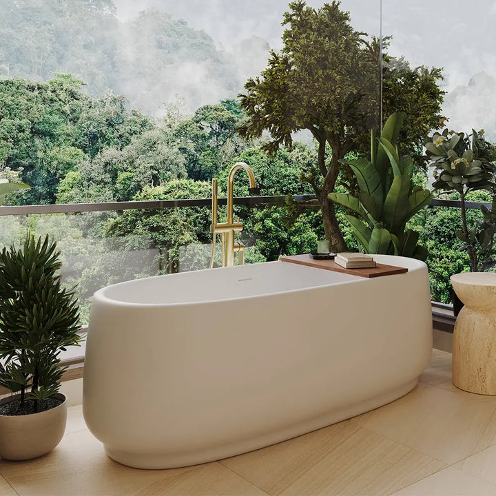 Eden Freestanding Bath with overflow - 1550 &amp; 1750mm Fienza