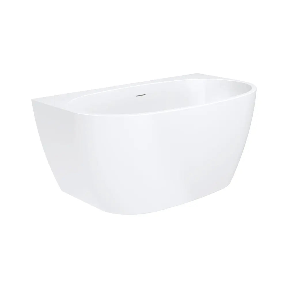 KEETO Back-To-Wall Acrylic Bath 1300mm, 1500mm, 1700mm WITH overflow Fienza