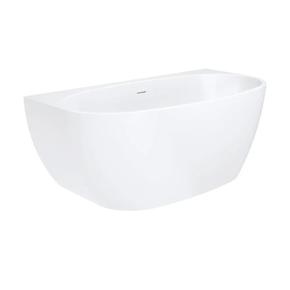 KEETO Back-To-Wall Acrylic Bath 1300mm, 1500mm, 1700mm WITH overflow Fienza