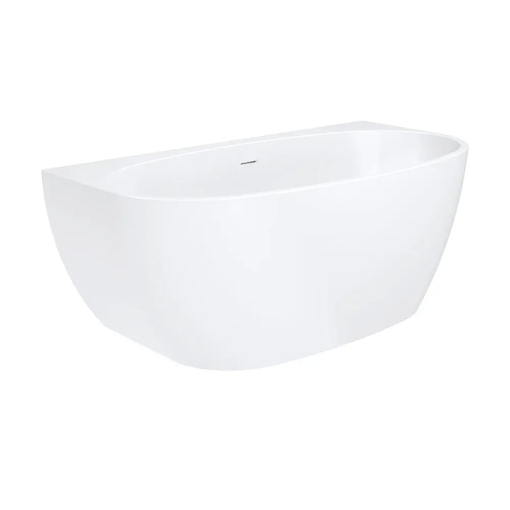 KEETO Back-To-Wall Acrylic Bath 1300mm, 1500mm, 1700mm WITH overflow Fienza