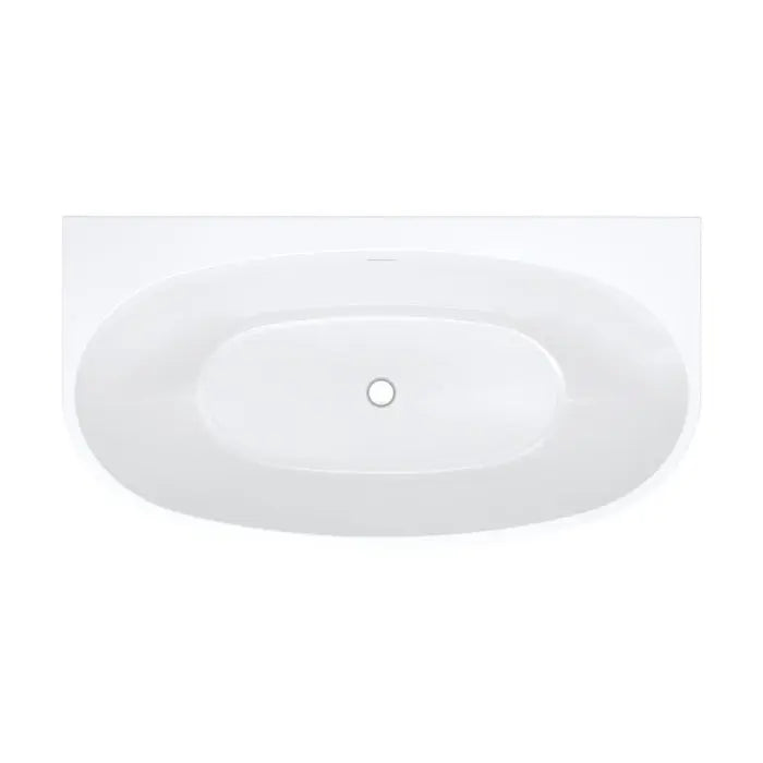 KEETO Back-To-Wall Acrylic Bath 1300mm, 1500mm, 1700mm WITH overflow Fienza