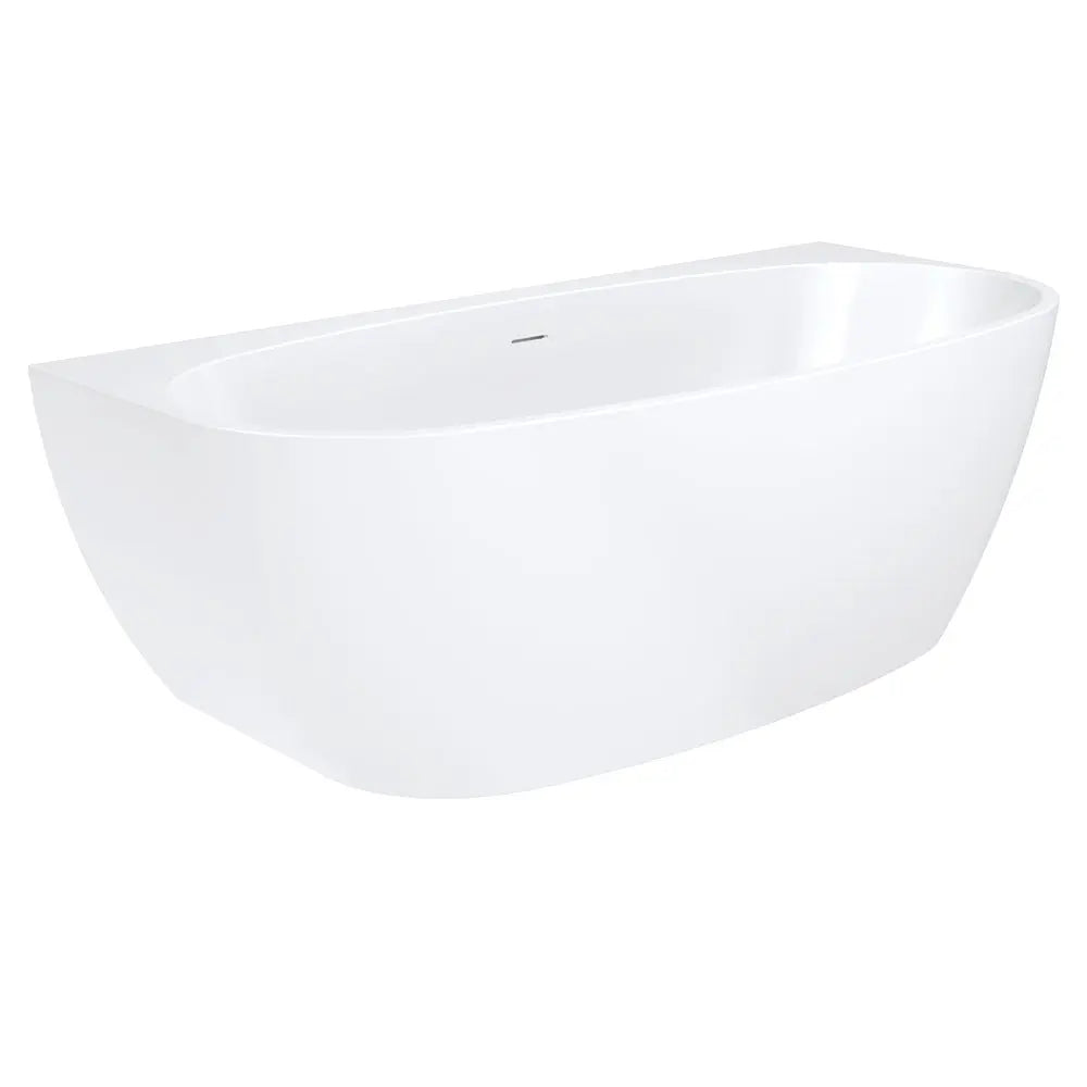 KEETO Back-To-Wall Acrylic Bath 1300mm, 1500mm, 1700mm WITH overflow Fienza
