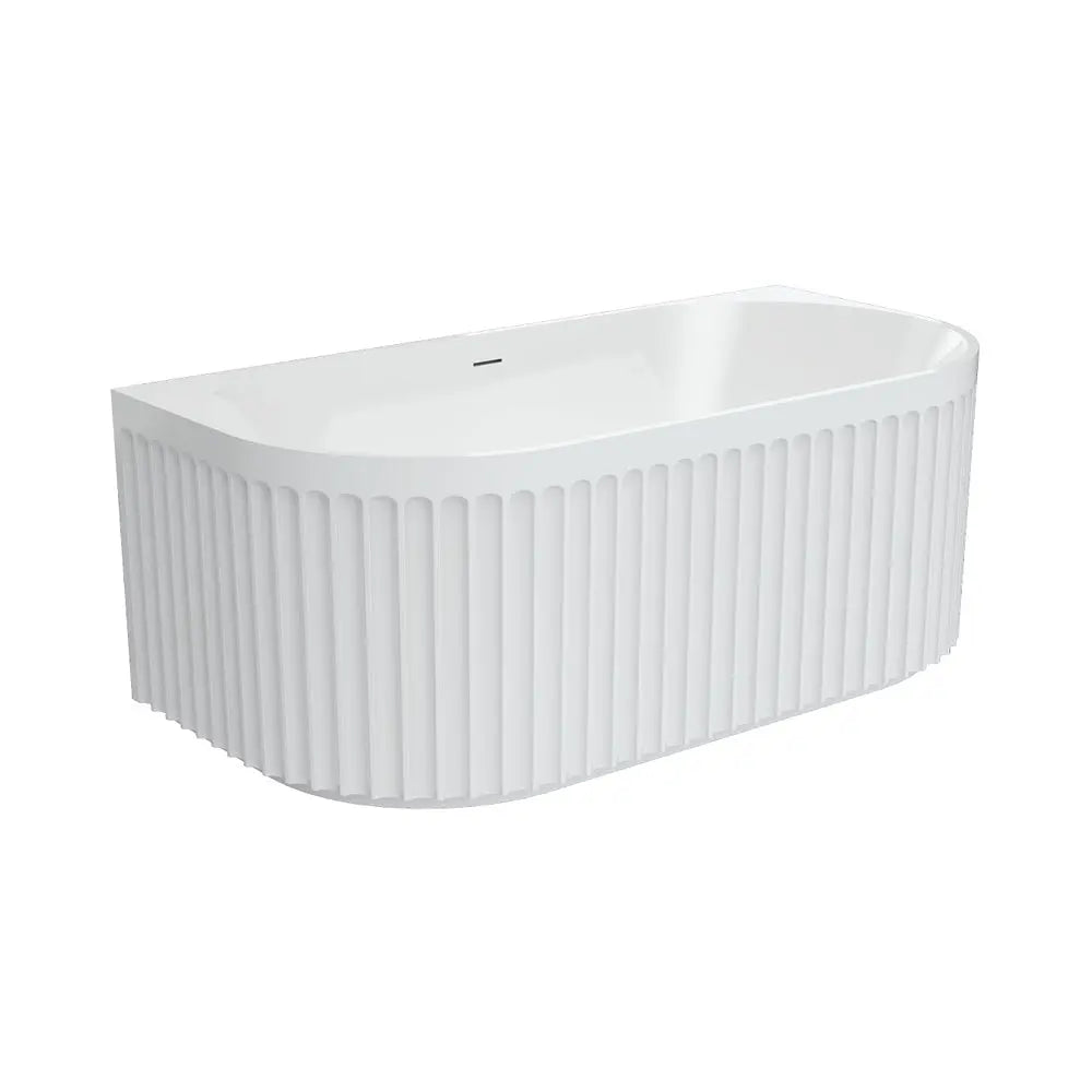 Eleanor Fluted Acrylic Back to wall Bath 1500/1700mm Fienza